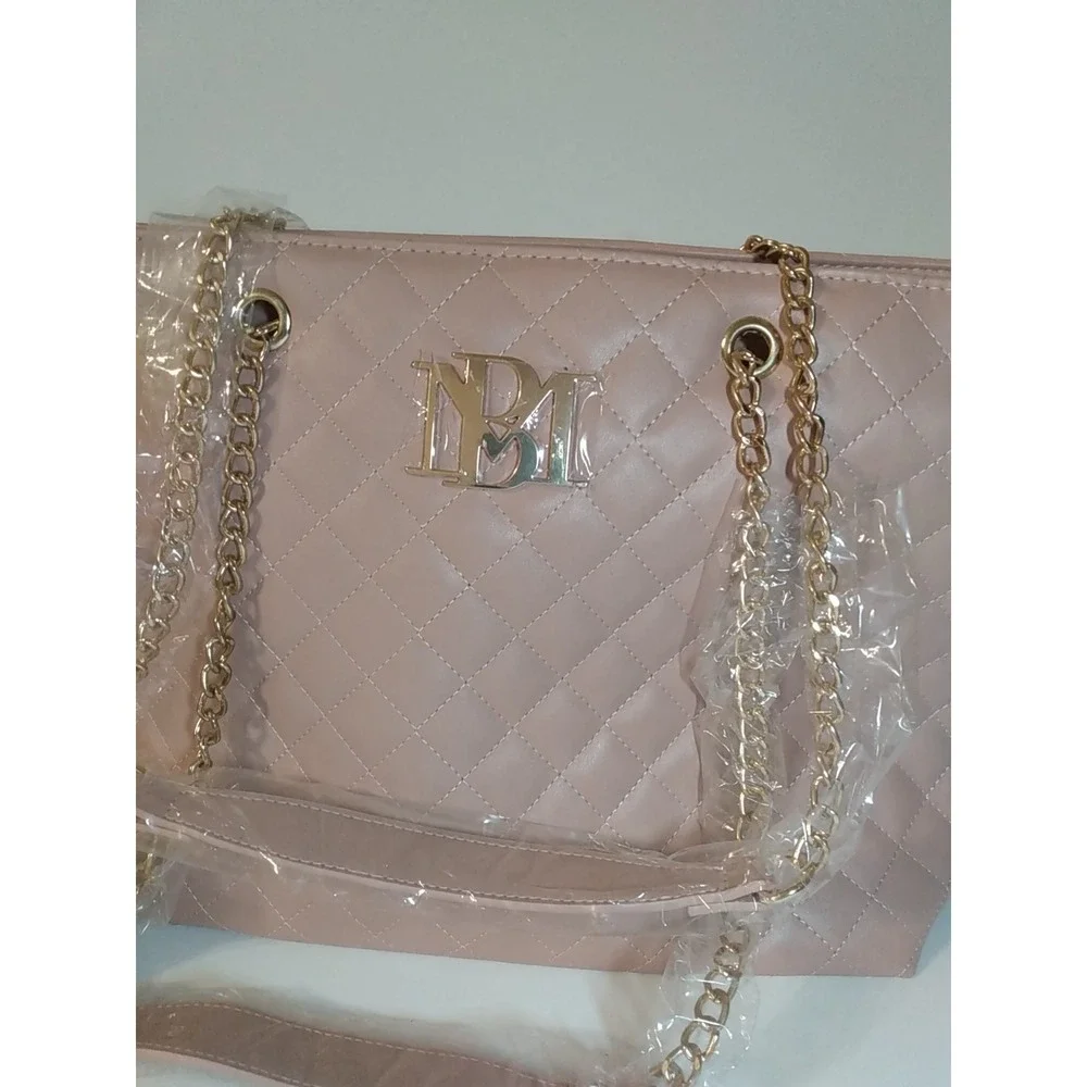 Badgley Mischka BMH-108 Blush Pink Quilted Chain Strap Bag Tote NWT MSRP $129